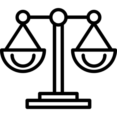 Das ist ein Icon, welches eine Waage als Symbol für Integrität darstellt.
