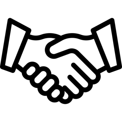 Das ist ein Icon, welches einen Handschlag als Symbol für Vertrauen darstellt.